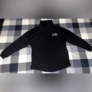 Pink Victoria Secret black turtleneck sweatshirt